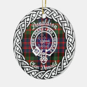 Scottish Clan Donaldson Donald Tartan en Crest Keramisch Ornament (Links)
