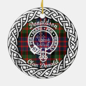 Scottish Clan Donaldson Donald Tartan en Crest Keramisch Ornament (Achterkant)