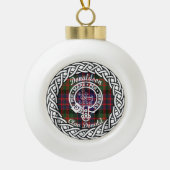 Scottish Clan Donaldson Donald Tartan en Crest Keramische Bal Ornament (Voorkant)