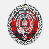 Scottish Clan Donnachaidh Tartan en Crest Keramisch Ornament (Links)