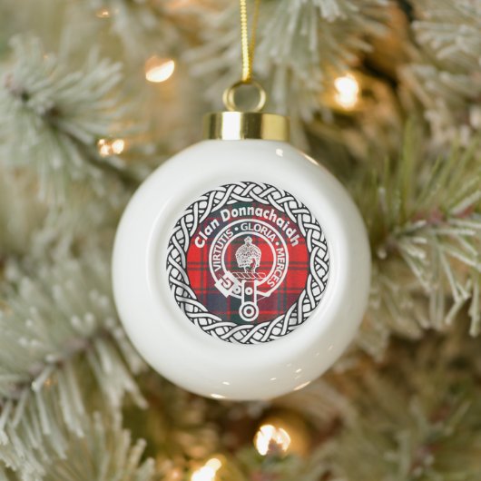 Scottish Clan Donnachaidh Tartan en Crest Keramische Bal Ornament (Boom)