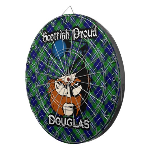 Scottish Clan Douglas Tartan Dartboard Dartbord (Voorkant Rechts)