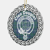 Scottish Clan Douglas Tartan en Crest Keramisch Ornament (Links)