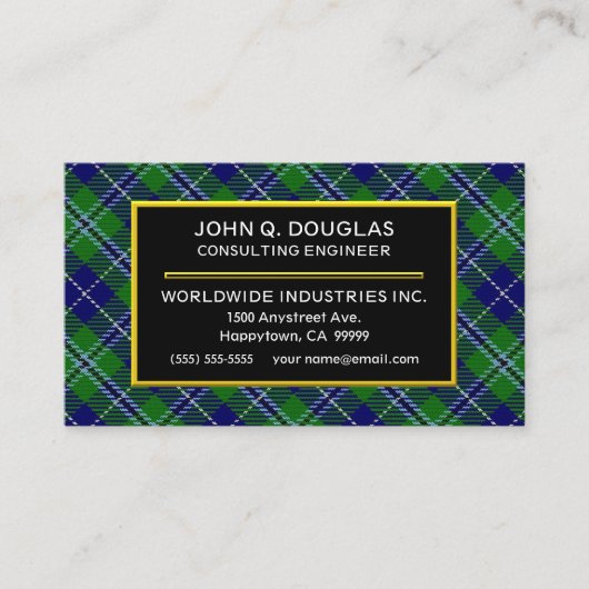 Scottish Clan Douglas Tartan Pset Visitekaartje (Voorkant)