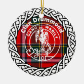 Scottish Clan Drummond Tartan en Crest Keramisch Ornament (Voorkant)