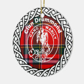 Scottish Clan Drummond Tartan en Crest Keramisch Ornament (Links)