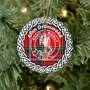 Scottish Clan Drummond Tartan en Crest Keramisch Ornament