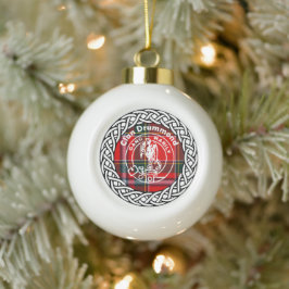 Scottish Clan Drummond Tartan en Crest Keramische Bal Ornament