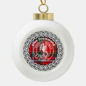 Scottish Clan Drummond Tartan en Crest Keramische Bal Ornament (Voorkant)