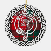 Scottish Clan Dunbar Tartan en Crest Keramisch Ornament (Voorkant)