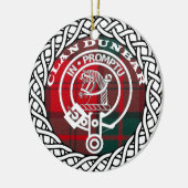 Scottish Clan Dunbar Tartan en Crest Keramisch Ornament (Links)