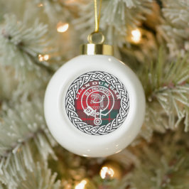 Scottish Clan Dunbar Tartan en Crest Keramische Bal Ornament