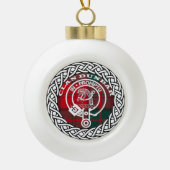 Scottish Clan Dunbar Tartan en Crest Keramische Bal Ornament (Voorkant)