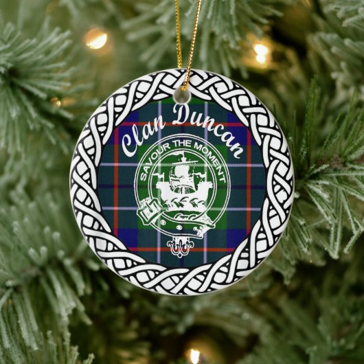 Scottish Clan Duncan Tartan en Crest Keramisch Ornament (Boom)