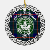 Scottish Clan Duncan Tartan en Crest Keramisch Ornament (Voorkant)