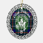 Scottish Clan Duncan Tartan en Crest Keramisch Ornament (Links)