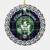 Scottish Clan Duncan Tartan en Crest Keramisch Ornament (Achterkant)