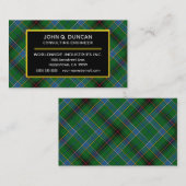 Scottish Clan Duncan Tartan Pset Visitekaartje (Voorkant / Achterkant)