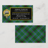Scottish Clan Duncan Tartan Pset Visitekaartje (Voorkant / Achterkant)