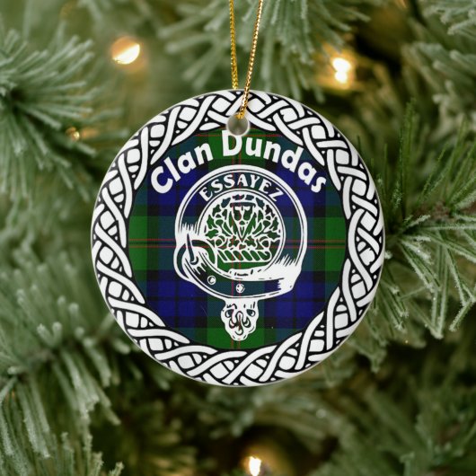 Scottish Clan Dundas Tartan en Crest Keramisch Ornament (Boom)