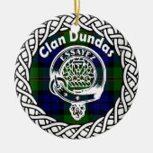 Scottish Clan Dundas Tartan en Crest Keramisch Ornament (Voorkant)