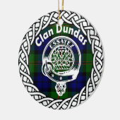 Scottish Clan Dundas Tartan en Crest Keramisch Ornament (Links)