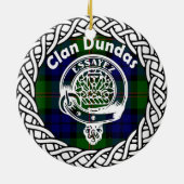 Scottish Clan Dundas Tartan en Crest Keramisch Ornament (Achterkant)