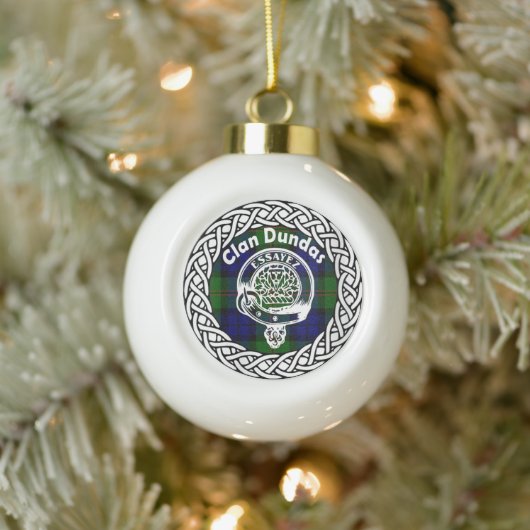 Scottish Clan Dundas Tartan en Crest Keramische Bal Ornament (Boom)