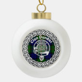 Scottish Clan Dundas Tartan en Crest Keramische Bal Ornament (Voorkant)