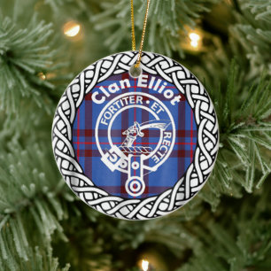 Scottish Clan Eliiot Tartan en Crest Keramisch Ornament