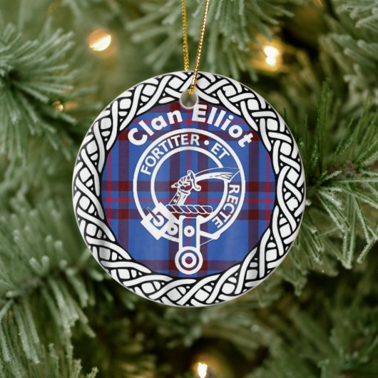 Scottish Clan Eliiot Tartan en Crest Keramisch Ornament (Boom)