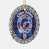 Scottish Clan Eliiot Tartan en Crest Keramisch Ornament (Rechts)