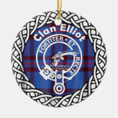 Scottish Clan Eliiot Tartan en Crest Keramisch Ornament (Voorkant)