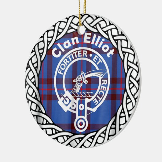 Scottish Clan Eliiot Tartan en Crest Keramisch Ornament (Links)