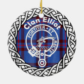 Scottish Clan Eliiot Tartan en Crest Keramisch Ornament (Achterkant)