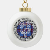 Scottish Clan Eliiot Tartan en Crest Keramische Bal Ornament (Voorkant)