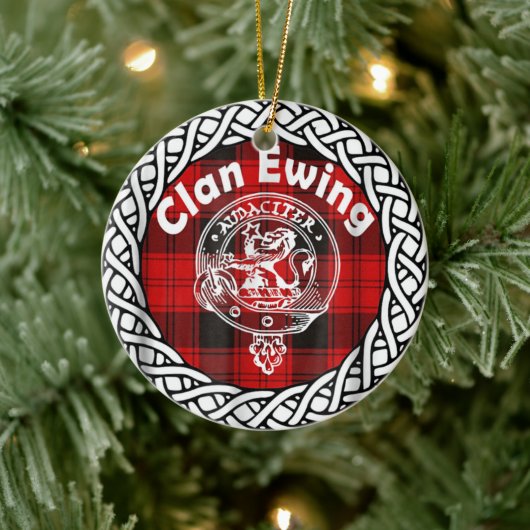 Scottish Clan Ewing Tartan en Crest Keramisch Ornament (Boom)