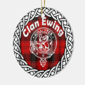 Scottish Clan Ewing Tartan en Crest Keramisch Ornament (Links)