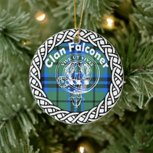 Scottish Clan Falconer Tartan en Crest Keramisch Ornament