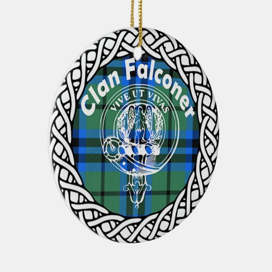 Scottish Clan Falconer Tartan en Crest Keramisch Ornament (Rechts)