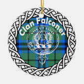 Scottish Clan Falconer Tartan en Crest Keramisch Ornament (Voorkant)