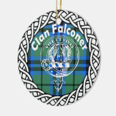Scottish Clan Falconer Tartan en Crest Keramisch Ornament (Links)