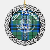 Scottish Clan Falconer Tartan en Crest Keramisch Ornament (Achterkant)