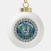 Scottish Clan Falconer Tartan en Crest Keramische Bal Ornament (Voorkant)