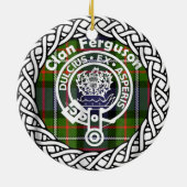 Scottish Clan Ferguson Tartan en Crest Keramisch Ornament (Achterkant)
