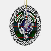 Scottish Clan Fleming Tartan en Crest Keramisch Ornament (Rechts)