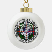 Scottish Clan Fleming Tartan en Crest Keramische Bal Ornament (Voorkant)