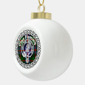 Scottish Clan Fleming Tartan en Crest Keramische Bal Ornament (Rechts)