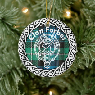 Scottish Clan Forbes Tartan en Crest Keramisch Ornament