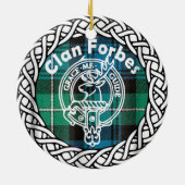 Scottish Clan Forbes Tartan en Crest Keramisch Ornament (Achterkant)
